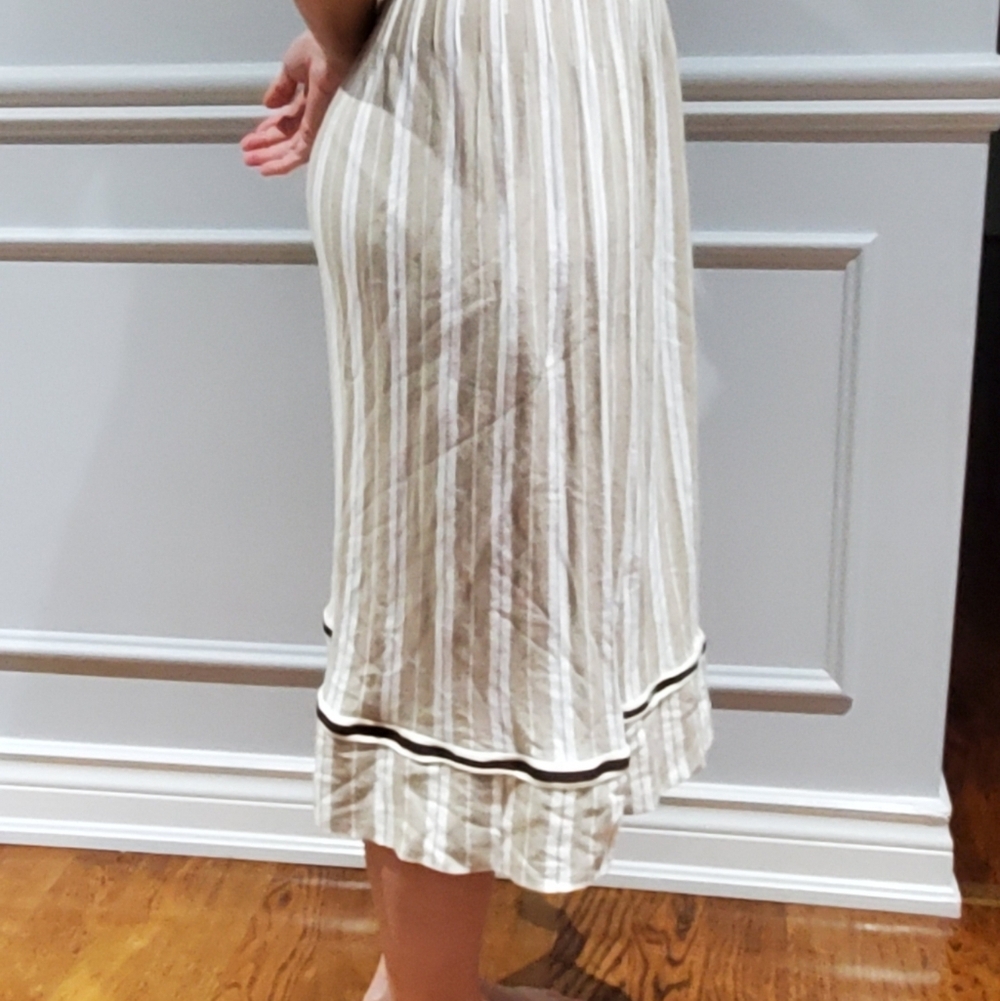 Vintage Tristan Maxi Pleated Striped Strappy Dress - Picture 3 of 13